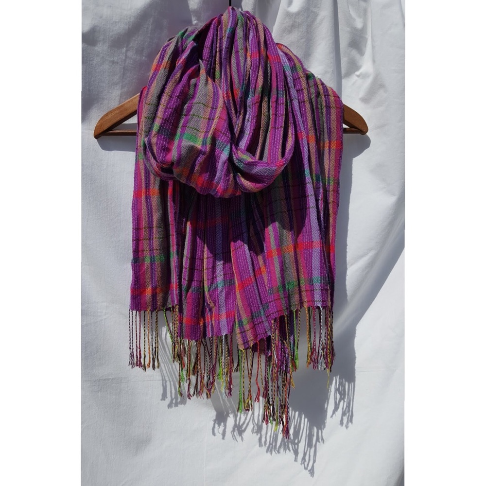 Excellent Condition Jewel Tone Plaid Scarf
